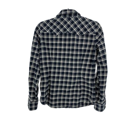 Ralph Lauren Sport Western Snap Shirt Womens Sz 8 Long Sleeve Black White Plaid - Picture 6 of 6